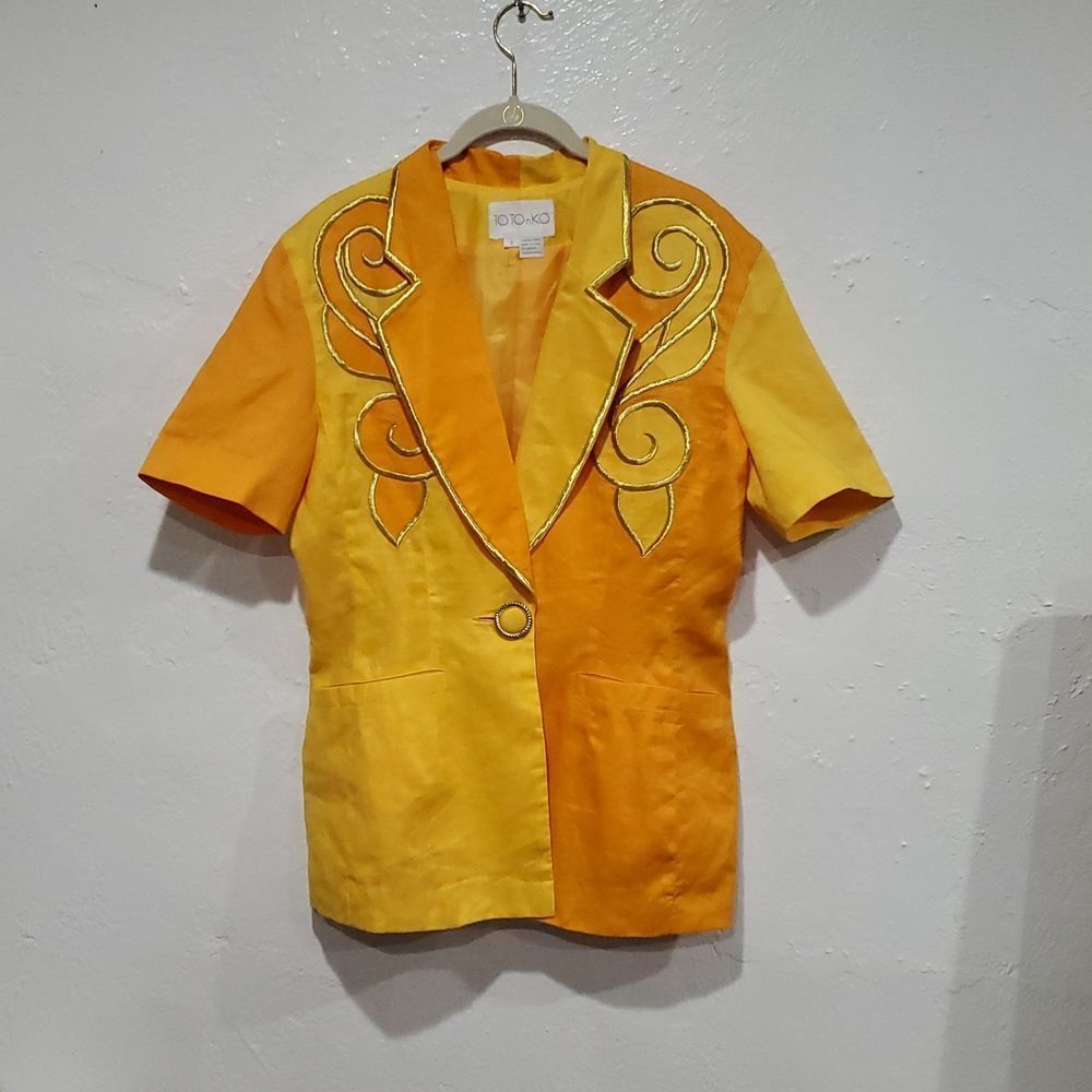 Vintage TOTOnKO 100% Linen Jacket Size 8